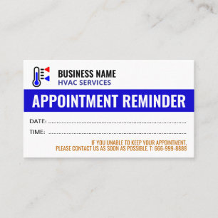 HVAC Logo Appointment Reminder Cards for Clients