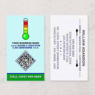 HVAC Logo & QR Code   Heating & Air Conditioning Business Card