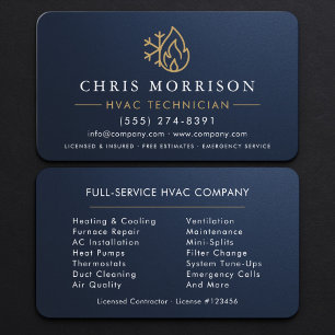 HVAC Metallic  Business Card