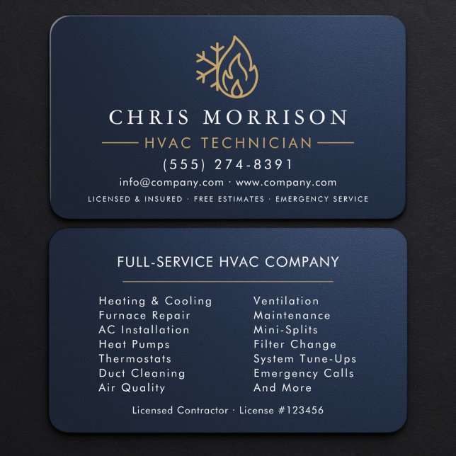 HVAC Metallic  Business Card (Creator Uploaded)