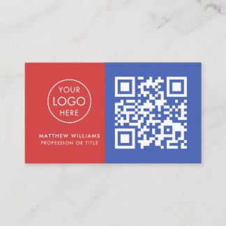 HVAC Professional QR Code Logo Modern Business Card