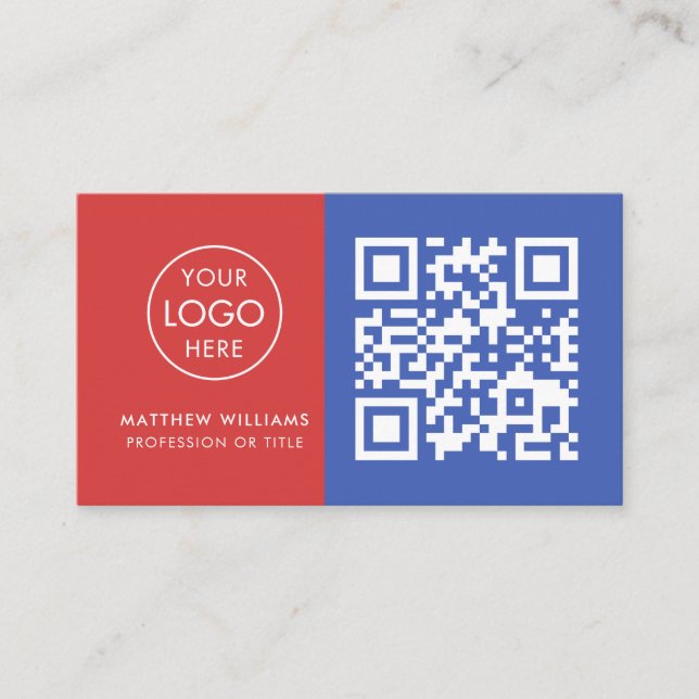 HVAC Professional QR Code Logo Modern Business Card (Front)