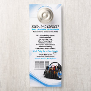 HVAC Repair Heating Cooling Service Door Hanger