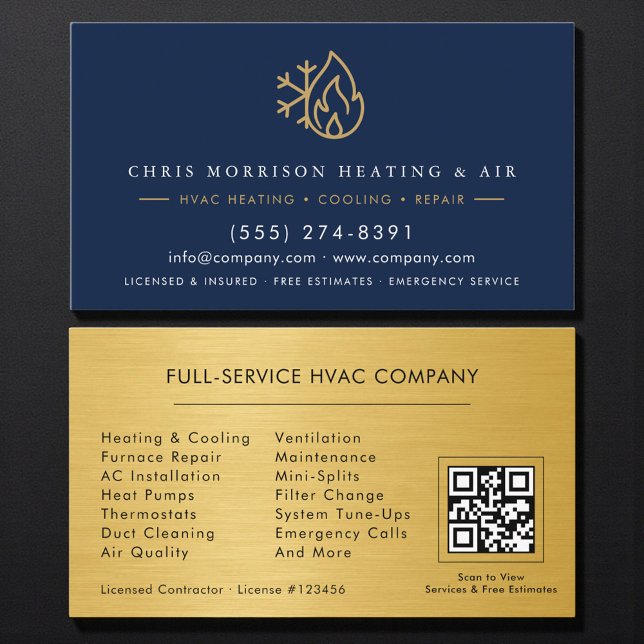 HVAC Repair & Installation QR Code Business Card (Creator Uploaded)