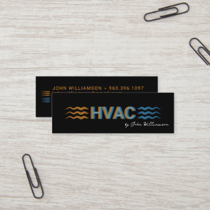 HVAC Service Logo Warm & Cool Air Flow Icons Mini Business Card