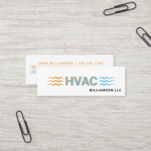 HVAC Service Logo Warm & Cool Air Flow Icons Mini Business Card