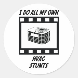 HVAC Stunts Classic Round Sticker
