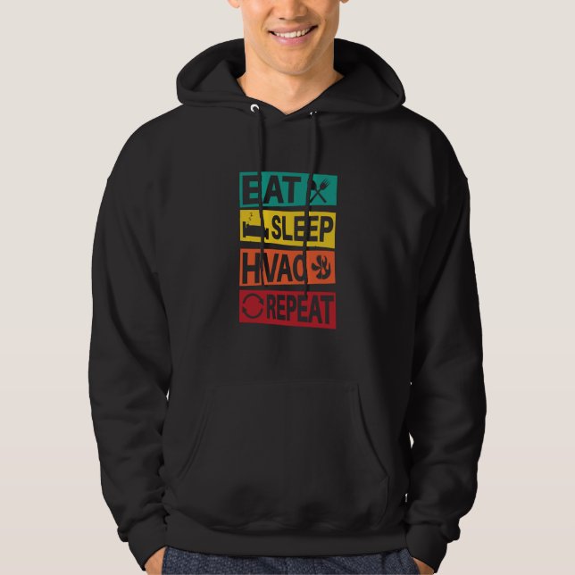 HVAC Tech  Eat Sleep HVAC Technician Hoodie (Front)