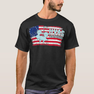 Hvac Tech Gift Betsy Ross USA Flag Patriotic T-Shirt