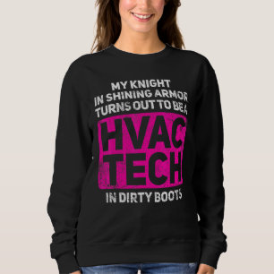 Hvac Tech Technician Girlfriend Wife Vintage Sweatshirt
