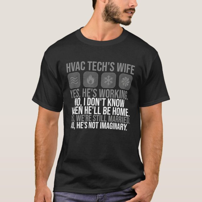 HVAC Tech Wife  For Women Technician Mother's Day T-Shirt (Front)