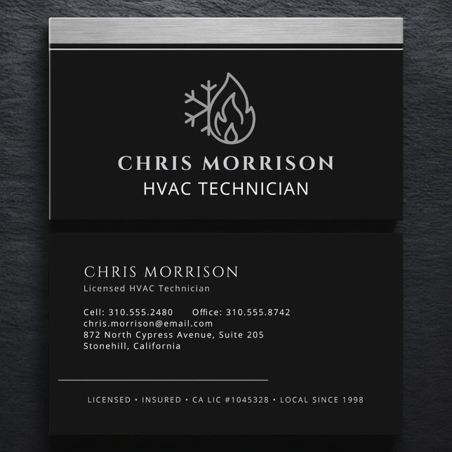 HVAC Technician AC Heating Cooling Heat Business Card (Creator Uploaded)