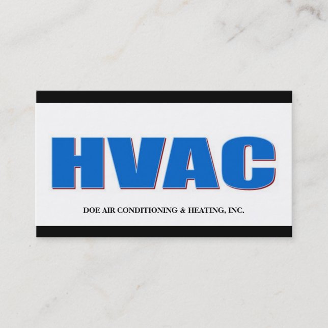 HVAC Technician B/W Bold Business Card (Front)