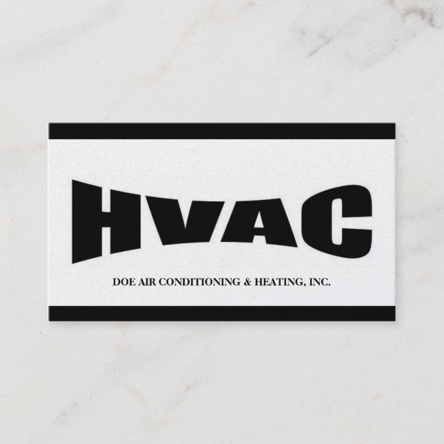 HVAC Technician Black/Platinum Business Card (Front)