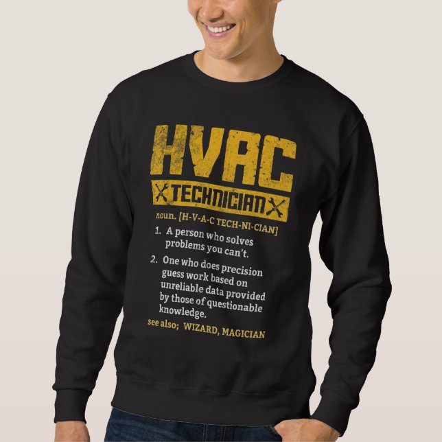HVAC Technician  Graphic Distressed Sweatshirt (Front)