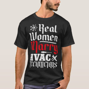 HVAC Technician Tech Husband Wife Wedding Marriage T-Shirt