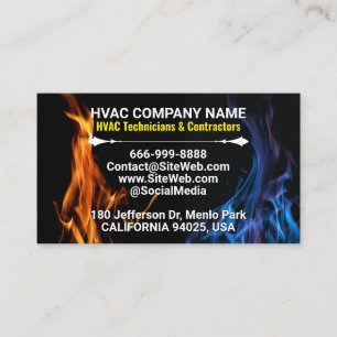 HVAC Technicians & Contractors Professional Business Card