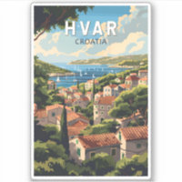Hvar Croatia Travel Art Vintage