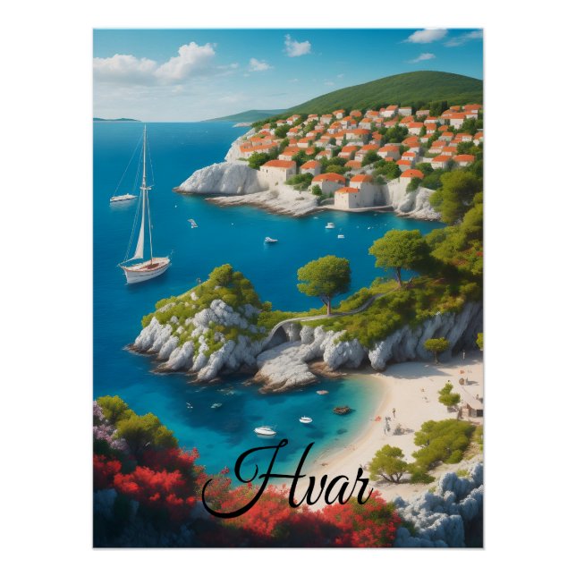 Hvar Croatia Travel Poster (Front)