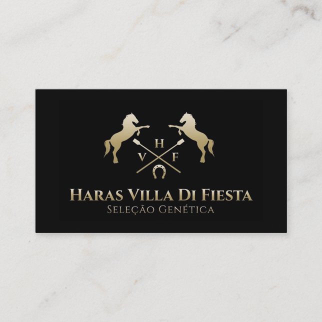 HVF Equine Elegant Horseback Riding Equestrian Business Card (Front)