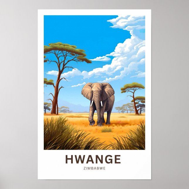 Hwange Zimbabwe Travel Print (Front)
