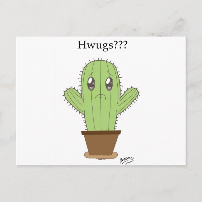 "Hwugs???" Cactus Postcard (Front)