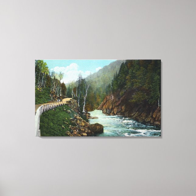 Hwy View of Ausable River near Wilmington Canvas Print (Front)