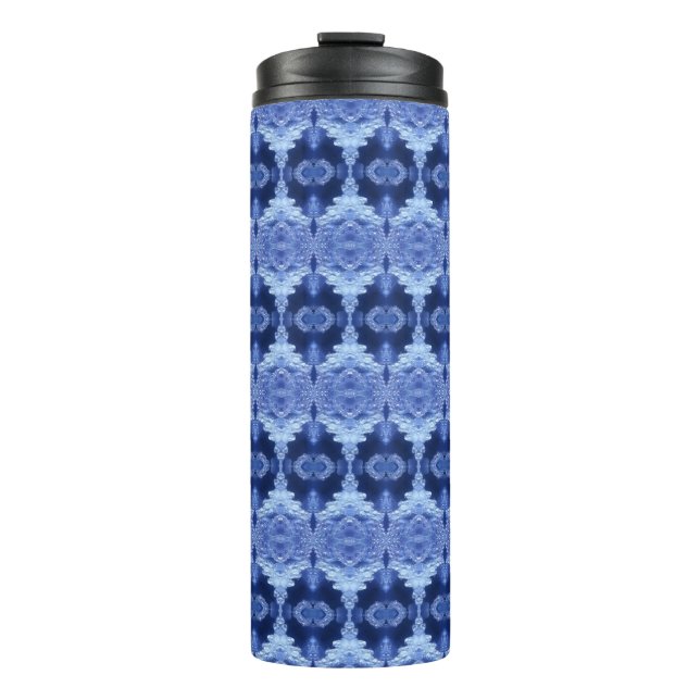 Hy Blue Ikat Zen Thermal Tumbler (Front)