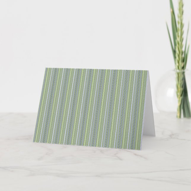 Hyacinth Coloured Stripes Folded Thank You Card (Front)