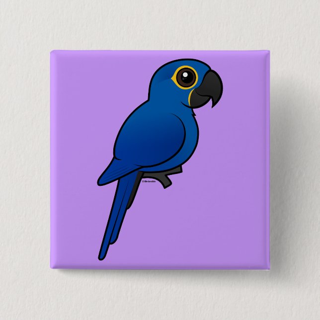Hyacinth Macaw 15 Cm Square Badge (Front)