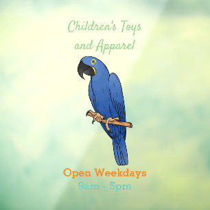 Hyacinth macaw bird cartoon illustration 