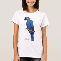Hyacinth macaw bird cartoon illustration