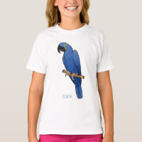 Hyacinth macaw bird cartoon illustration 