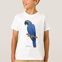 Hyacinth macaw bird cartoon illustration 