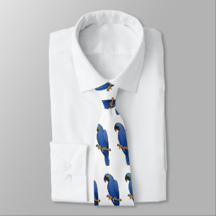 Hyacinth macaw bird cartoon illustration tie