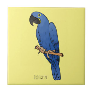 Hyacinth macaw bird cartoon illustration tile
