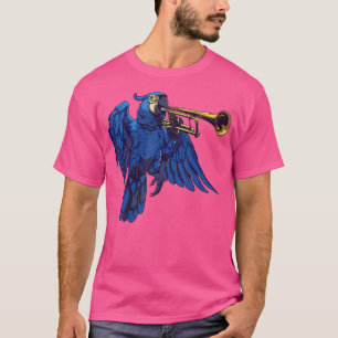Hyacinth Macaw Playing The Trumpet T-Shirt