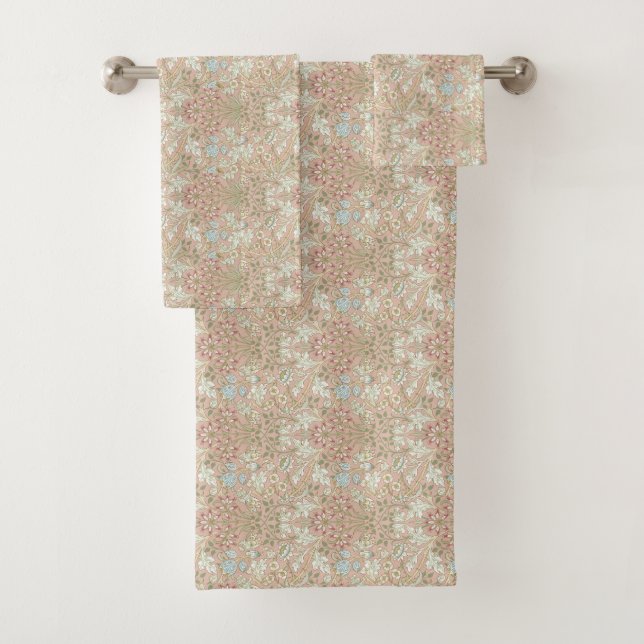 Hyacinth Pattern William Morris Bath Towel Set (Insitu)