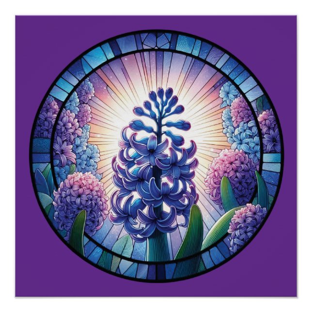 Hyacinth Stained Glass Art Poster (Front)
