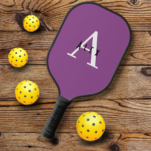 Hyacinth Violet Purple Modern Custom Monogram Pickleball Paddle