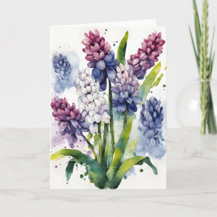 Hyacinth - Watercolor flowers Card