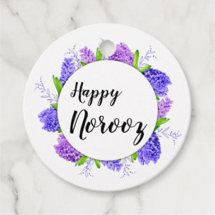 Hyacinth Wreath Purple Happy Norooz New Year Gift Favour Tags