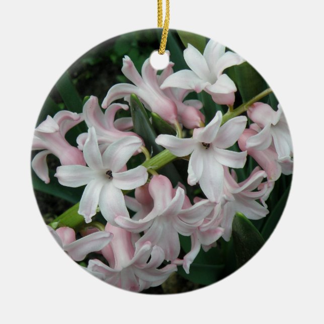 Hyacinths Custom Birthday Ceramic Tree Decoration (Front)