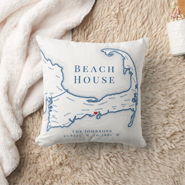 Hyannis MA Cape Cod Beach House Photo Cushion (Blanket)