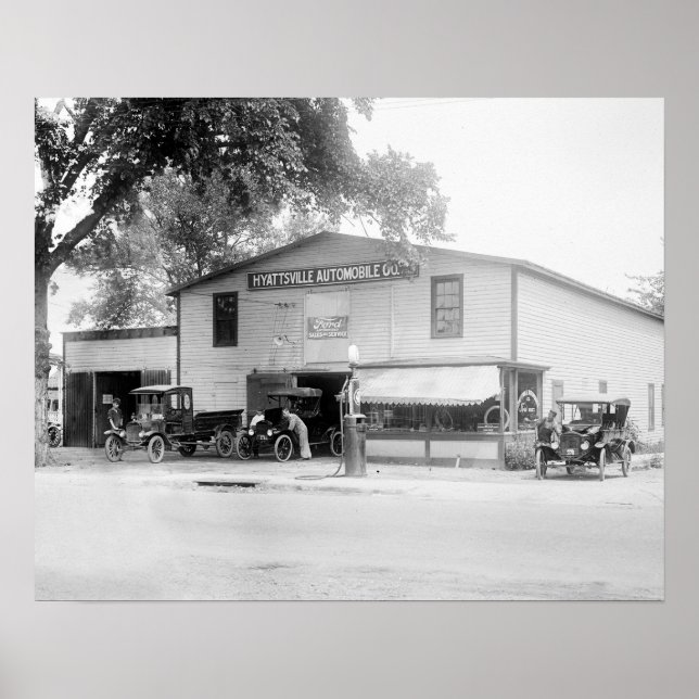 Hyattsville Auto Company, 1920. Vintage Photo Poster (Front)