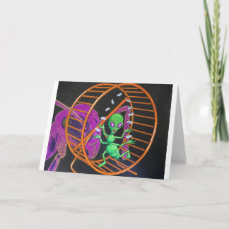 Hybrid Alien+Ant Running the Wheel While Juggling Card