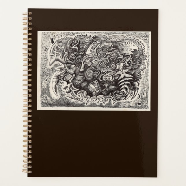 Hybrid Beast ink drawing Planner (Front)