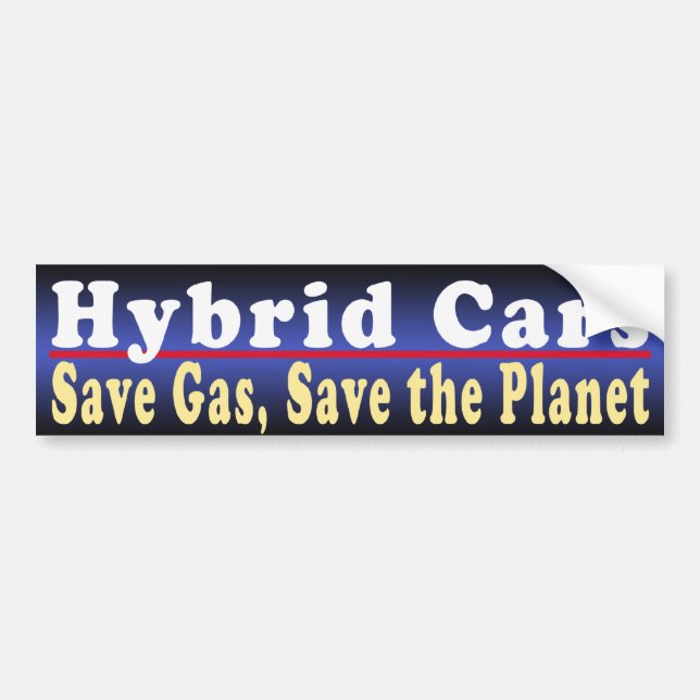 Hybrid Cars Save Bumper Sticker (Front)