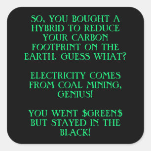 HYBRID CARS SQUARE STICKER