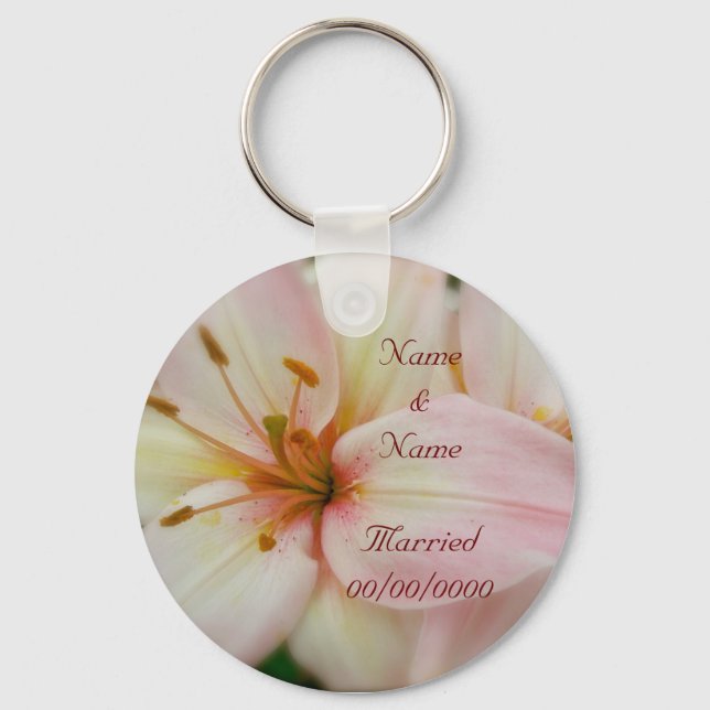 Hybrid Lilies Wedding Happiness Keychain (Front)